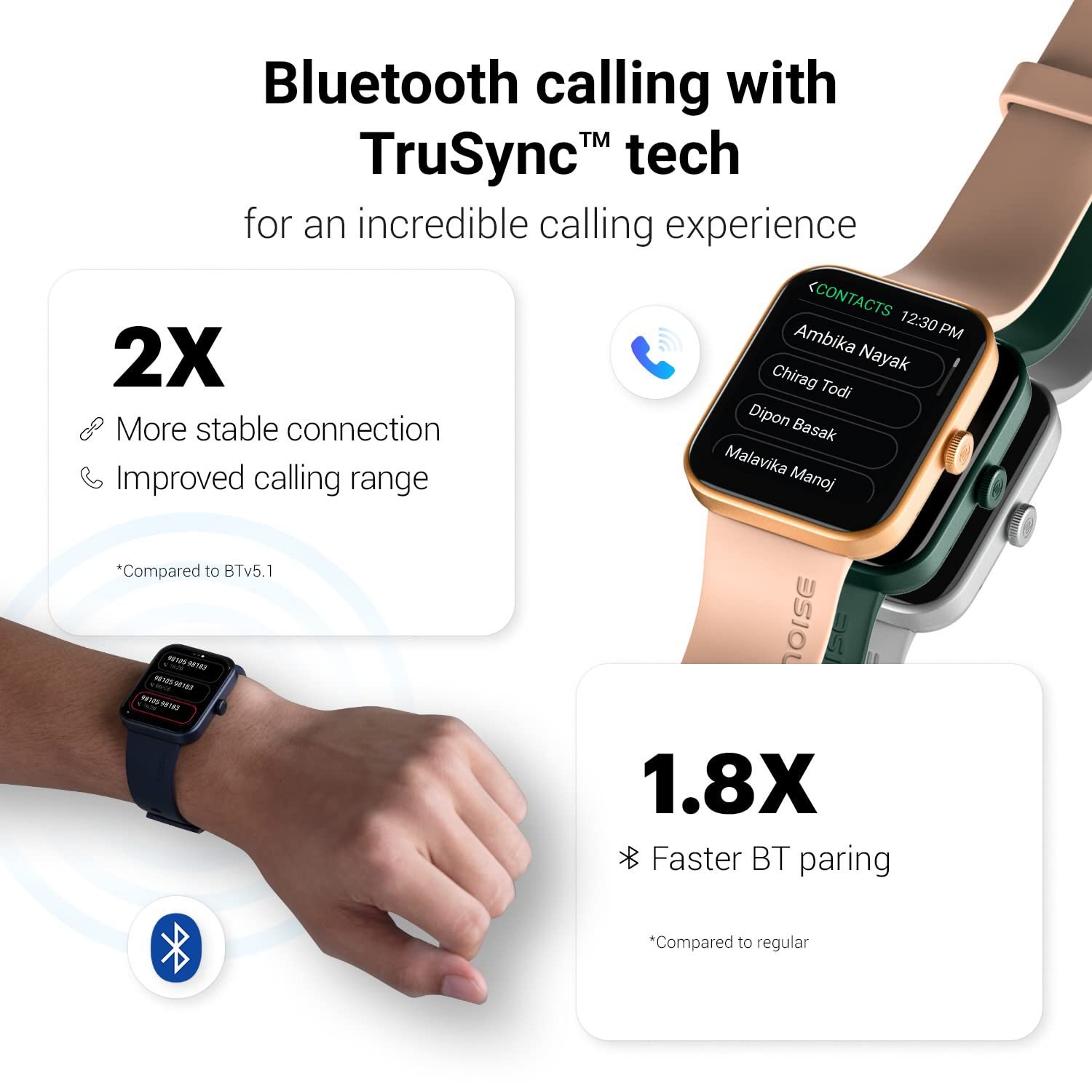 Noise Pulse Go Buzz Smart Watch with Advanced Bluetooth Calling, 1.69" TFT Display, - Image 6