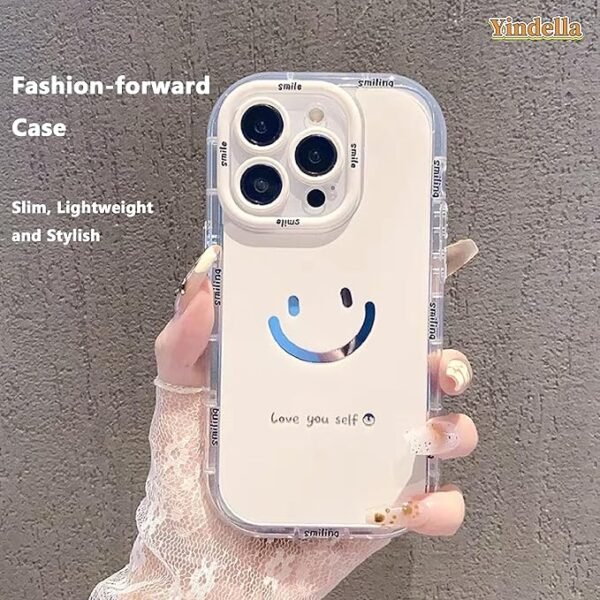 Yindella Cute Smile Face Phone Back Cover Case with Love Yourself Quote - Image 4