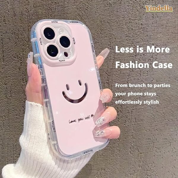 Yindella Cute Smile Face Phone Back Cover Case with Love Yourself Quote - Image 2